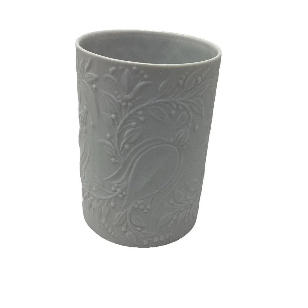 Vintage 60's Rosenthal Studio Linie Bjorn Wiinblad White OP Art Relief MCM Vase